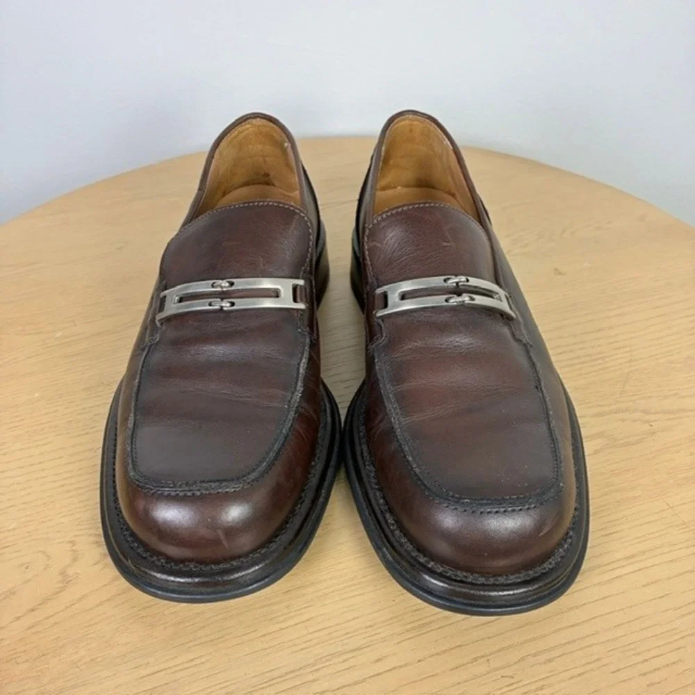 Rocco Bucci Leather Square Toe Bit Loafers Men's 9 Quiet Luxury Preppy Fall